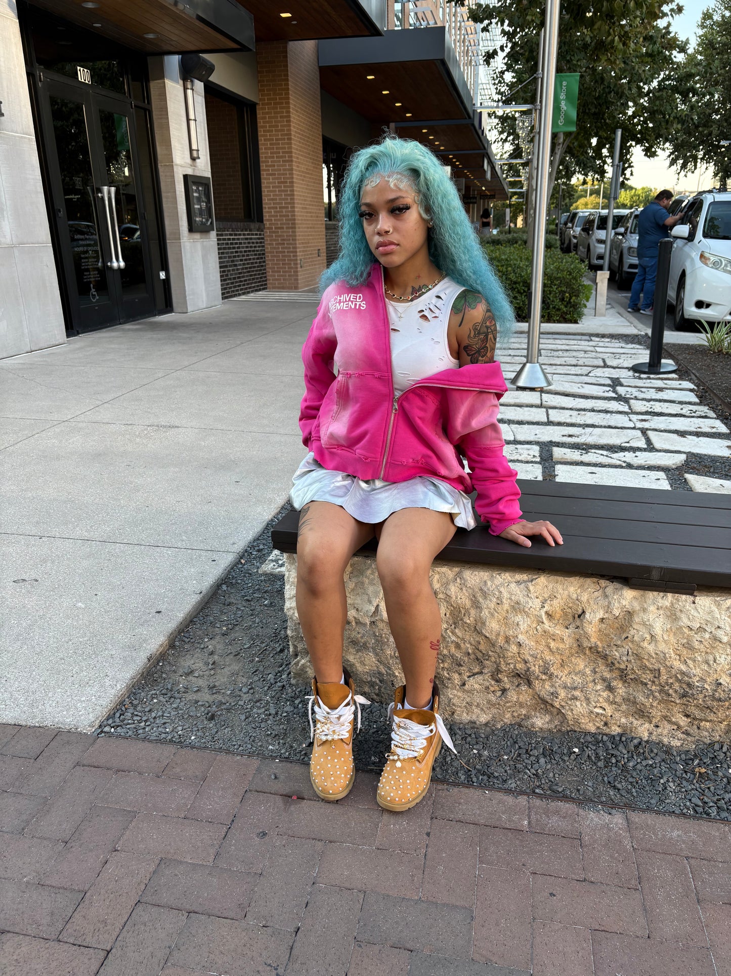 Pink Starburst Zip Up