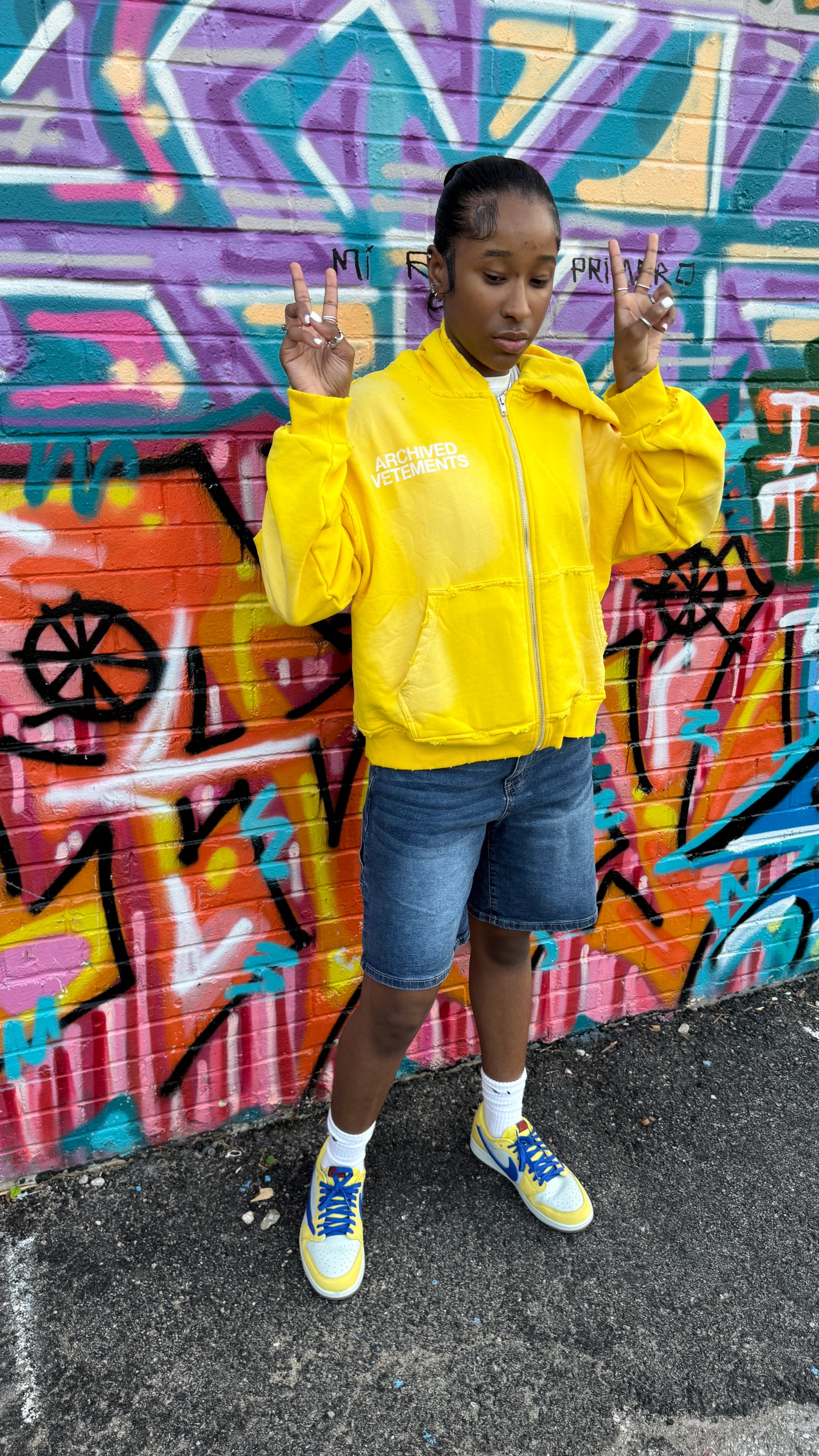 Yellow Starburst Zip Up