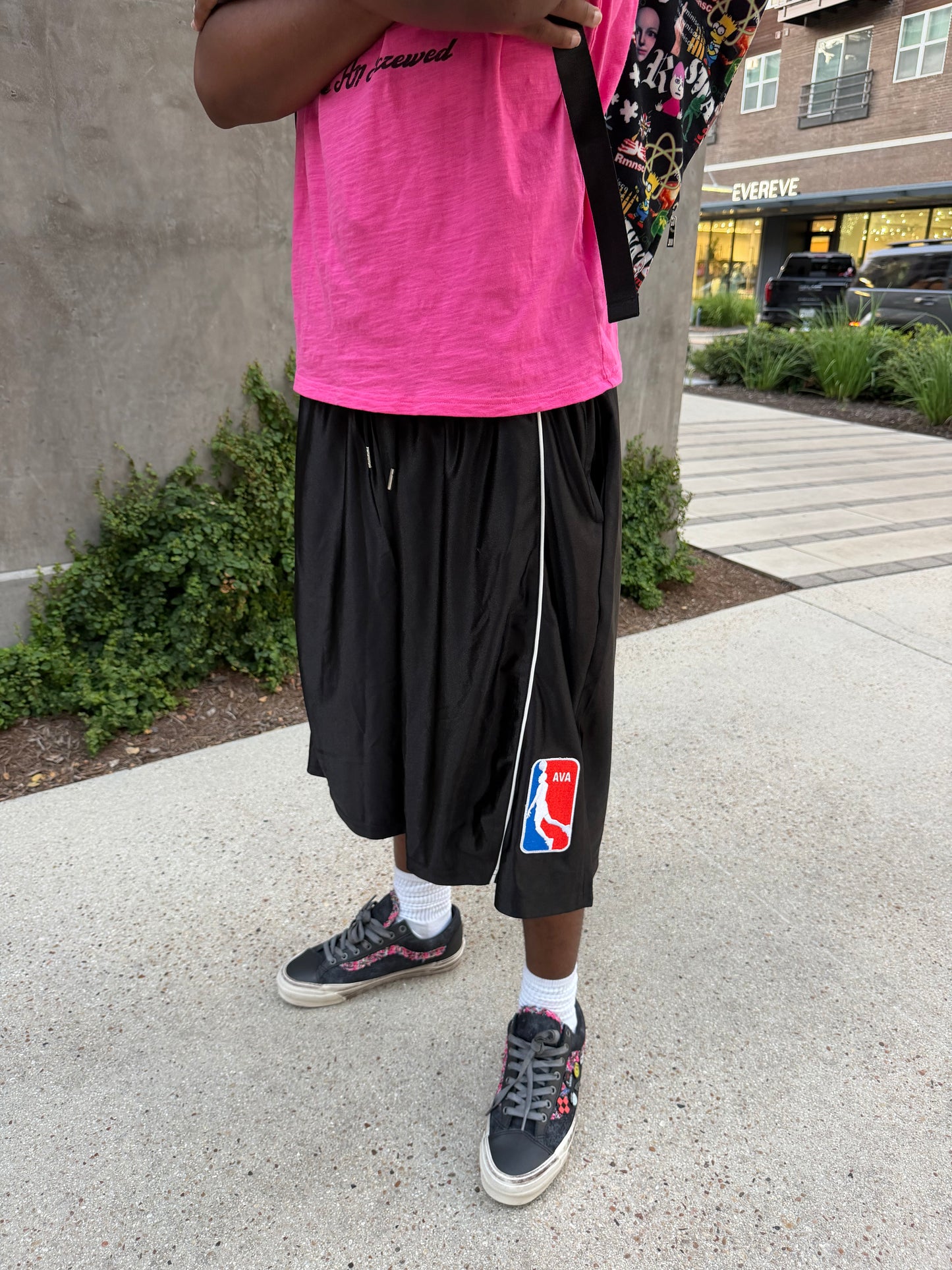 Black “AVA” Hoop Shorts